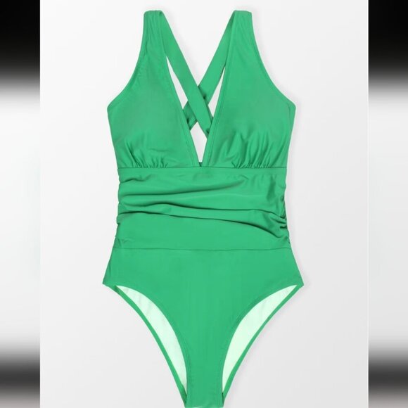 Cupshe Dessert & Daiquiris Shirred Tummy Control Plus Size 1 Piece OX 14-16 NWT - Picture 2 of 7